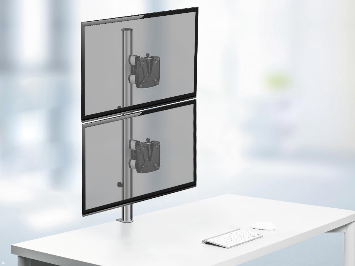 Novus Dual Monitorhalter TSS Säule 845 Tischklemme mit Tragschlitten 