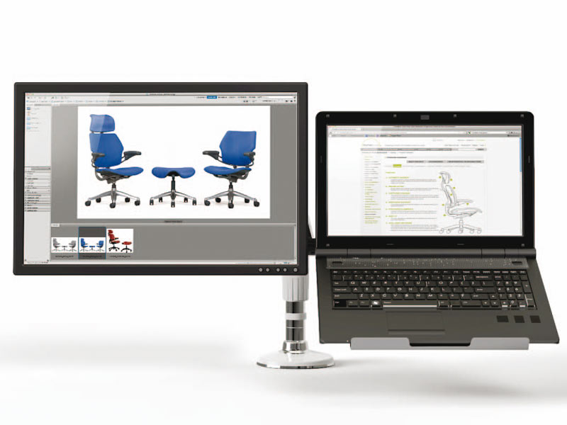 Humanscale Zubehör M2/M8 Laptop Halter (M2NHS) Anwendungsbeispiel