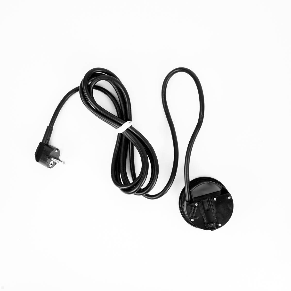 EVOline Circle80 Einbausteckdose mit USB-Charger C/C geschlossen, Zuleitung EVOline Circle80 Einbausteckdose mit USB-Charger C/C geschlossen, Zuleitung