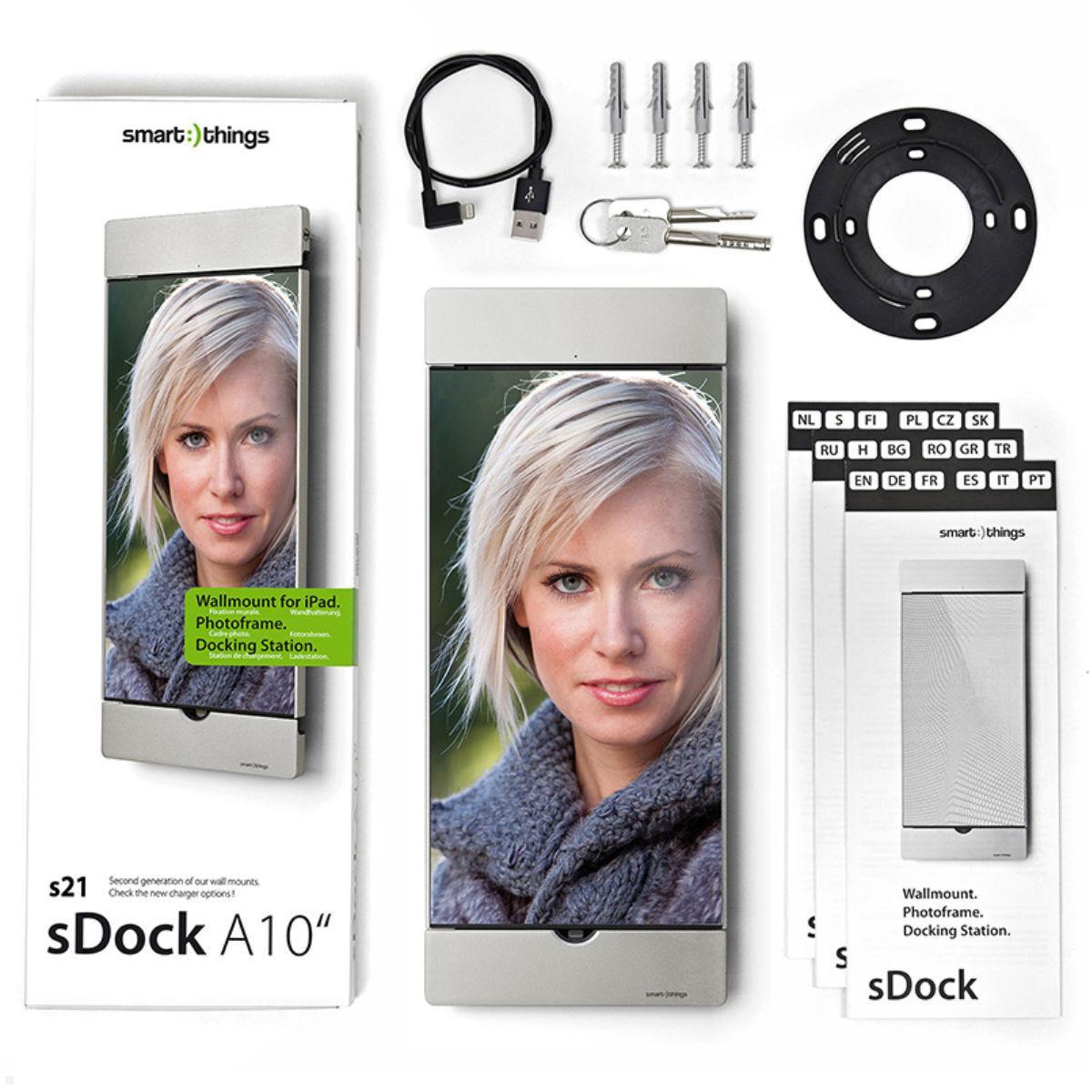 smart things sDock A10 iPad Wandhalterung 10.2 / 10.5 (s21 s), silber, Lieferumfang