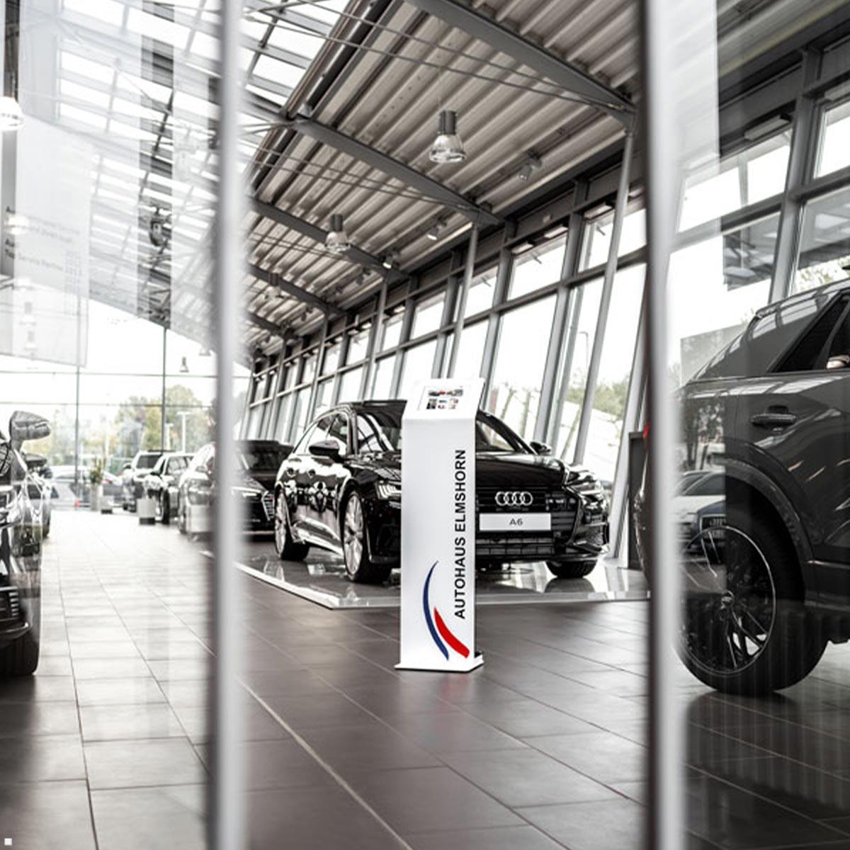 TabLines TBS096 Design Tabletständer quer Apple iPad Pro 12.9 (5./6. Gen.), Autohaus TabLines TBS096 Design Tabletständer quer Apple iPad Pro 12.9 (5./6. Gen.), Autohaus