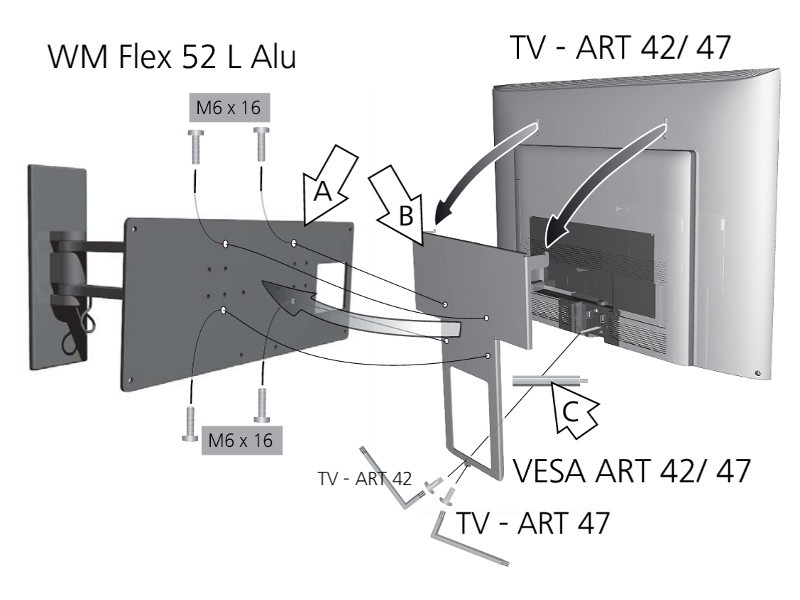MonLines Loewe Adapter VESA A 42/47 Montage