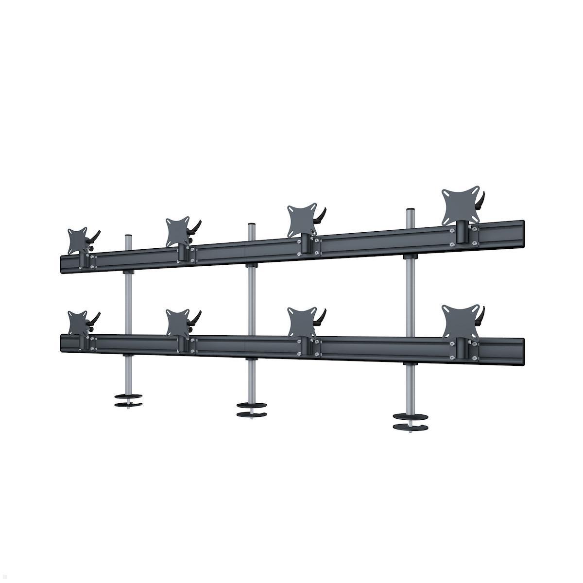 MonLines MTH212B Flat 4+4 Display Tischhalterung Einbau bis 32 Zoll, schwarz MonLines MTH212B Flat 4+4 Display Tischhalterung Einbau bis 32 Zoll, schwarz
