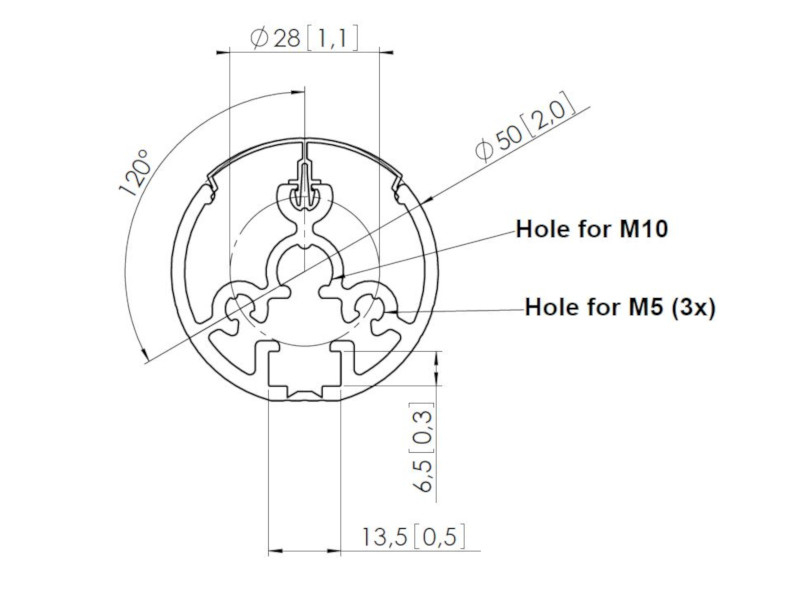 Vogels Connect-It PUC 2115 Säule für Deckenhalterung 150cm Zeichnung