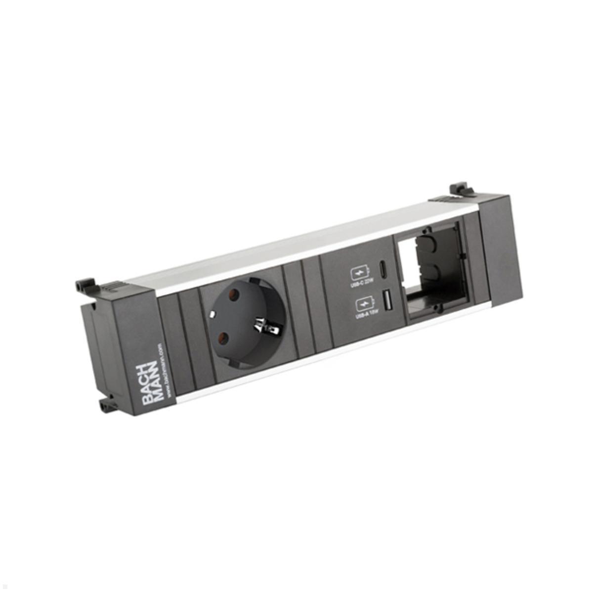 Bachmann Power Frame 3-fach 1x Steckdose 1x USB-Charger A/C 1x CM (916.503) Bachmann Power Frame 3-fach 1x Steckdose 1x USB-Charger A/C 1x CM (916.503)