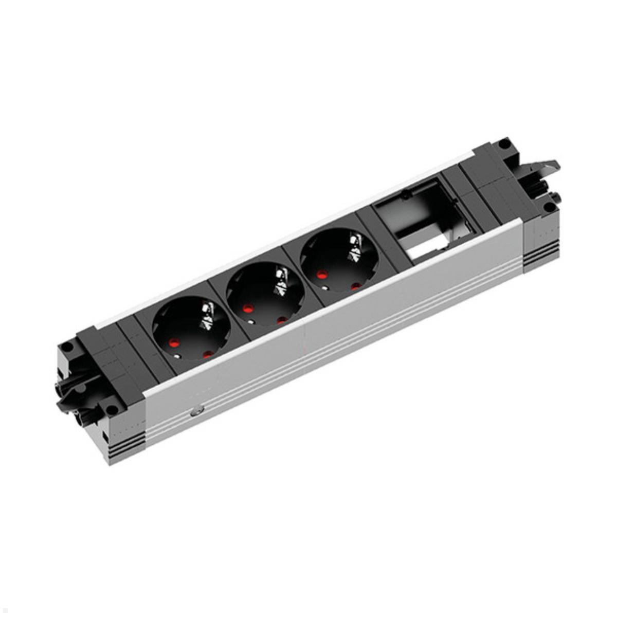 Bachmann STEP ALU 3-fach Steckdosenleiste mit 1x CM (906.0237)