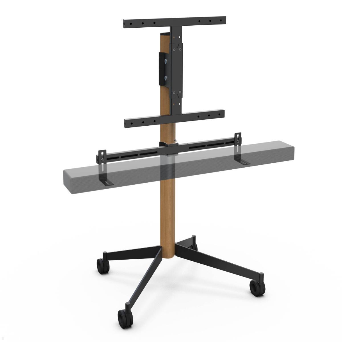 Erard KANA 1200L mobiler TV Ständer mit Soundbarhalter 30-55 Zoll, Eiche hell / schwarz Erard KANA 1200L mobiler TV Ständer mit Soundbarhalter 30-55 Zoll, Eiche hell / schwarz