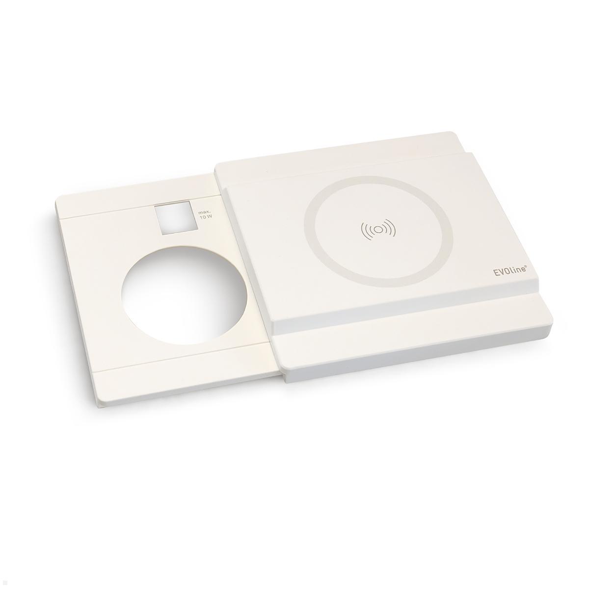EVOline Schiebedeckel mit magnetischer Qi Ladefunktion für Circle80 USB 10W, weiß EVOline Schiebedeckel mit magnetischer Qi Ladefunktion für Circle80 USB 10W, weiß