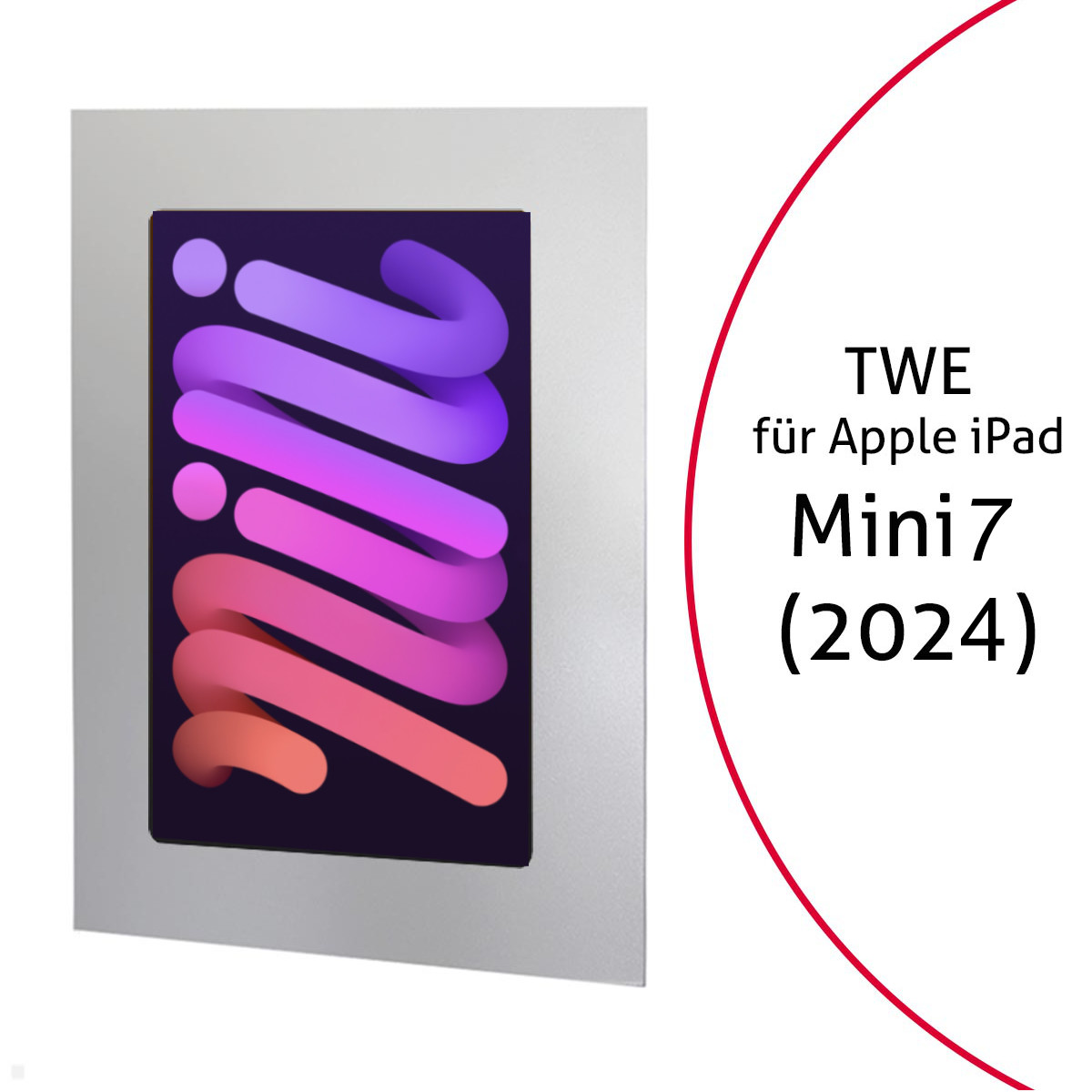 TabLines TWE125 Tablet Wandeinbau für Apple iPad Mini 7 (A17) Pro, 2024