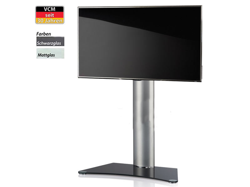 VCM Findal Schwarzglas TV Ständer  ohne Regal