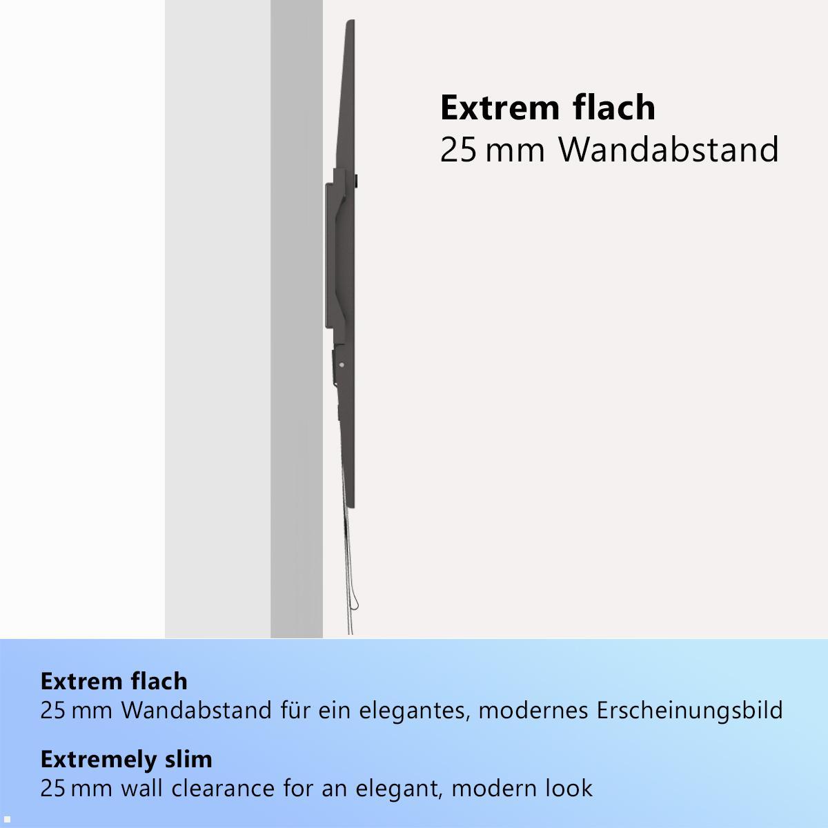 MonLines MWH045B Outdoor TV Wandhalterung 37-86 Zoll bis 50kg, integrierte Wasserwaage