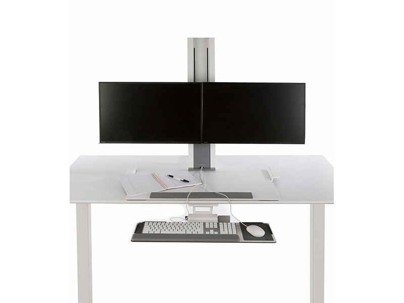 Humanscale QuickStand QSBC30 Monitorständer für 2 Monitore, schwarz, Frontansicht