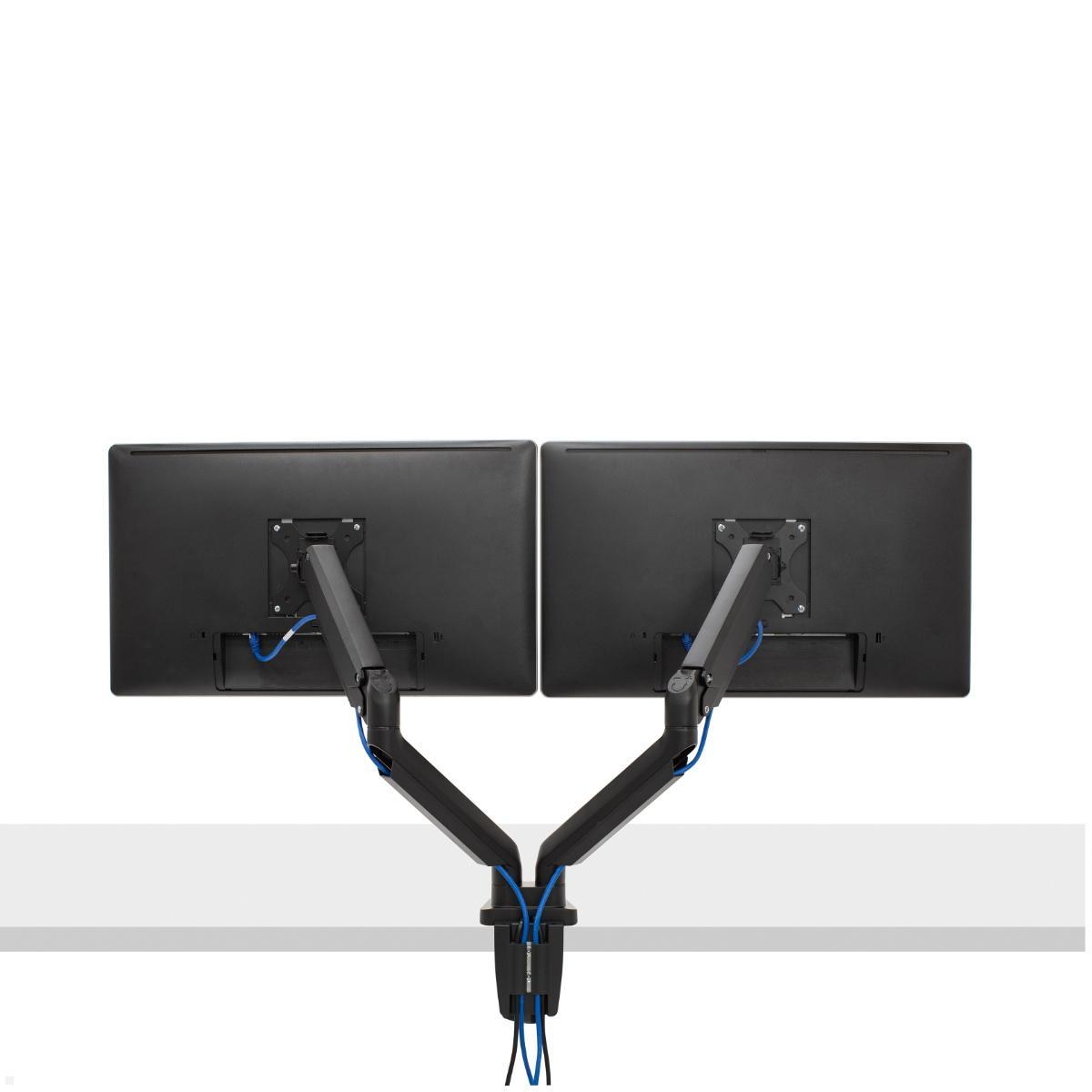 Fellowes Monitorarm Platinum für 2 Monitore nebeneinander, Rückansicht mit Kabelführung