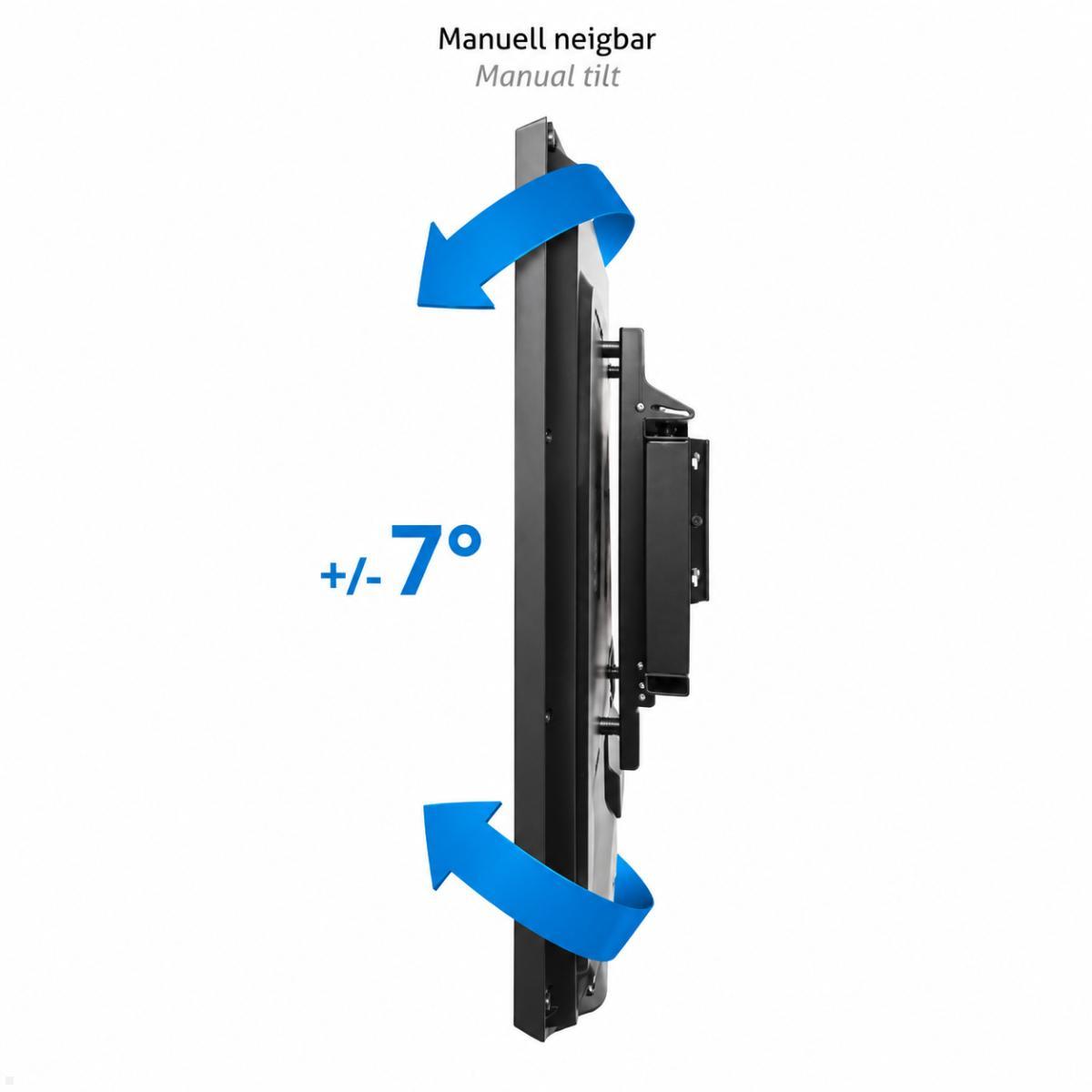 MonLines MSM08 elektrisch schwenkbare TV Wandhalterung bis 75 Zoll, schwarz, neigbar
