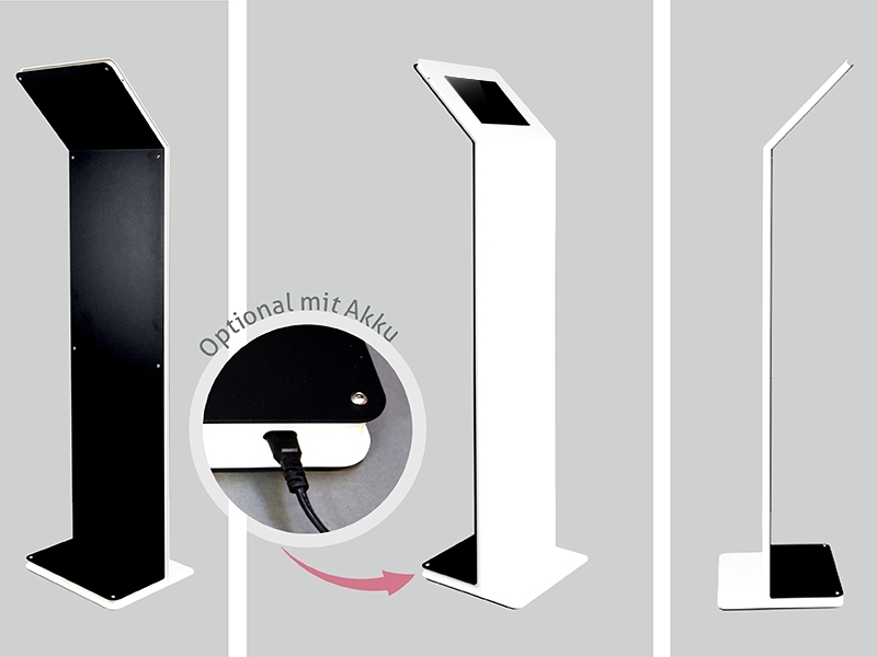 TabLines TBS086 Design Tabletständer quer mit Akku Samsung Tab A 10.1 (2019) Detalansicht Anschluss TabLines TBS086 Design Tabletständer quer mit Akku Samsung Tab A 10.1 (2019) Detalansicht Anschluss