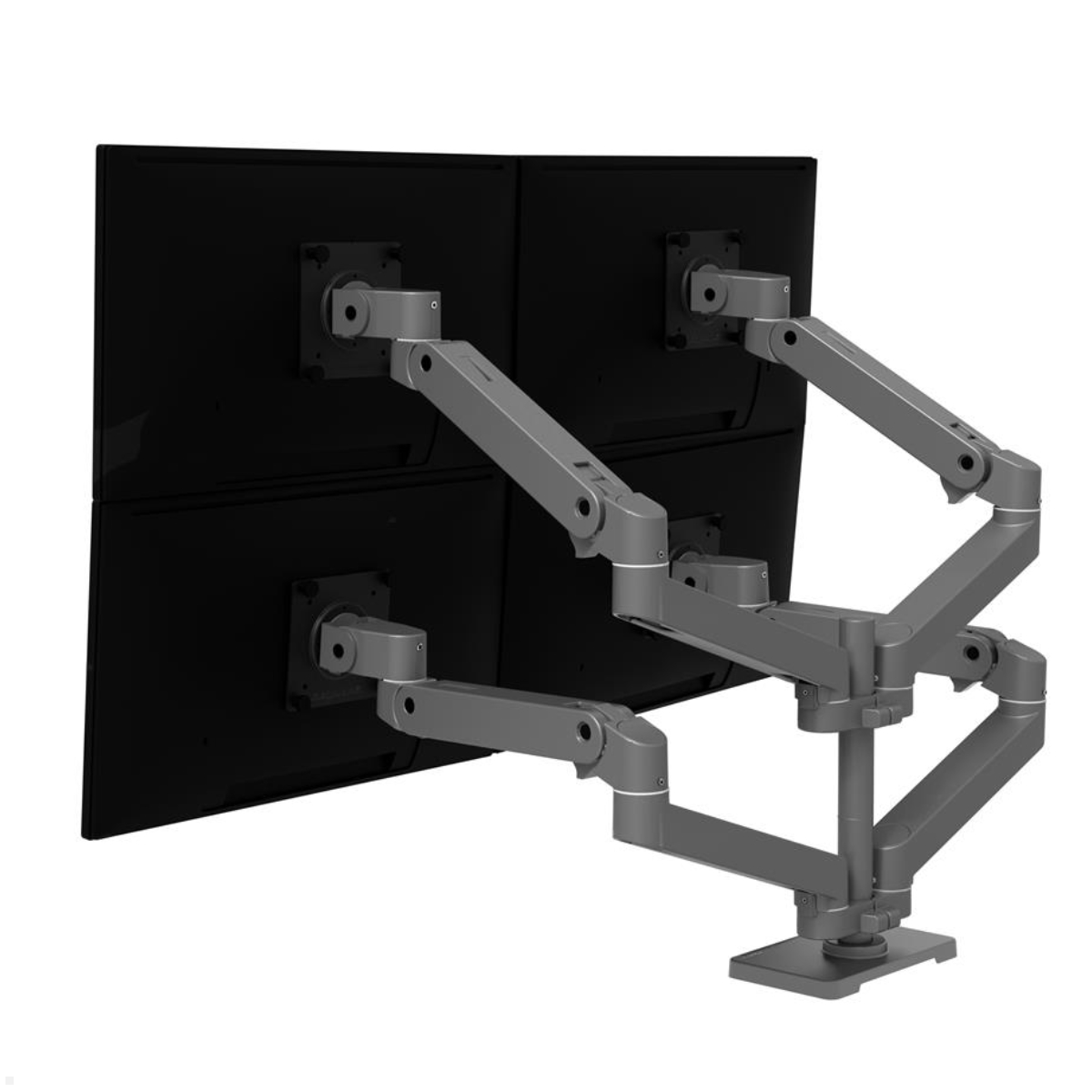 Ergotron LX Pro Desk Quad Arm 4-fach Monitor Tischhalterung, grau, Rückseite