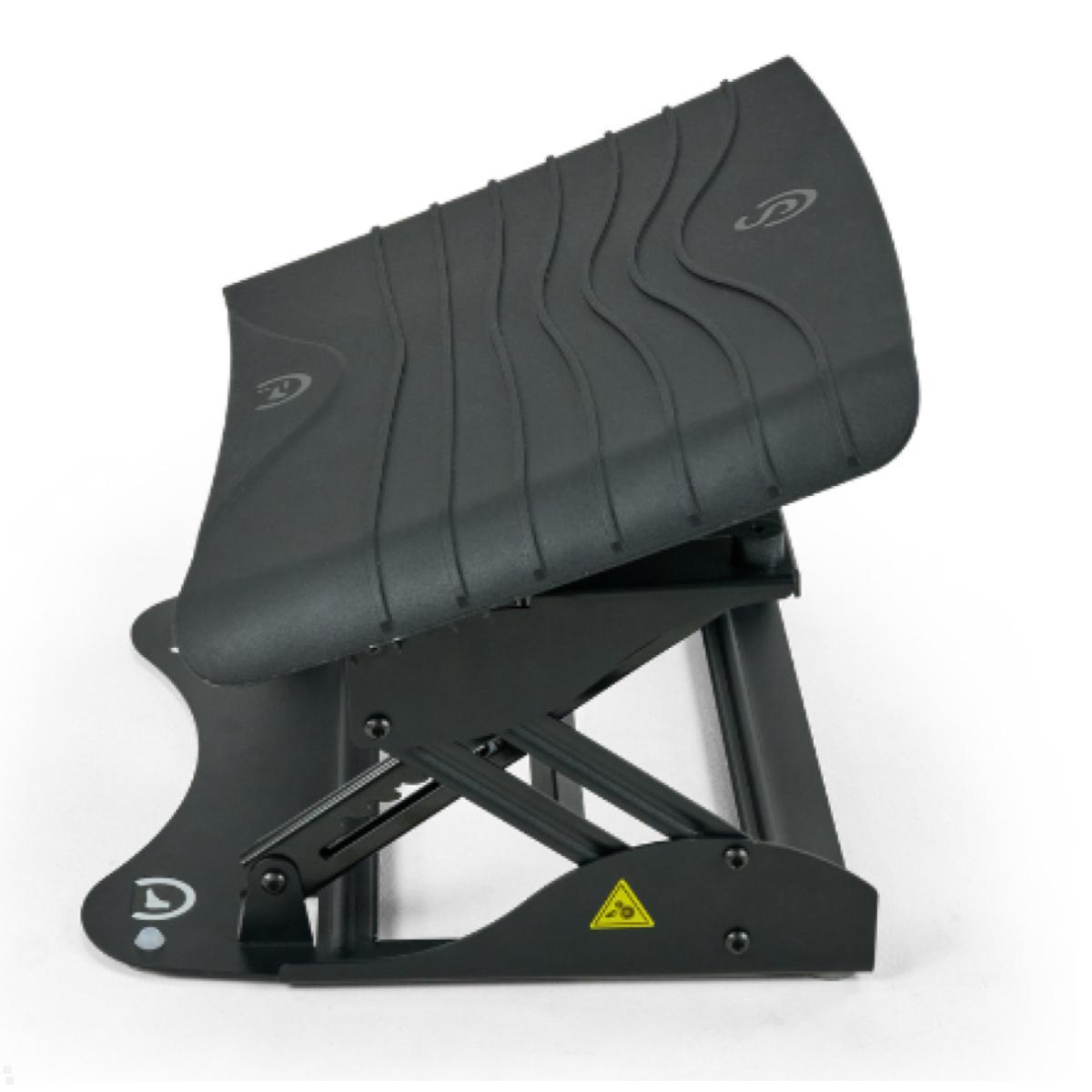 BakkerElkhuizen Atlantic Footrest ergonomische Fußstütze, höhenverstellbar (BNEFRA), Seitenansicht bei hoher Einstellung