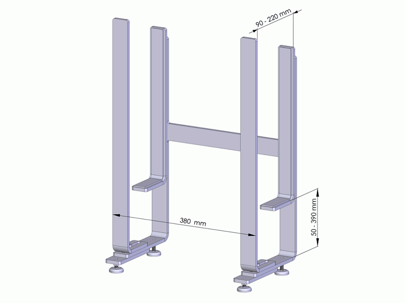 MonLines PC-Halterung Standfuß, schwarz Maße MonLines PC-Halterung Standfuß, schwarz Maße