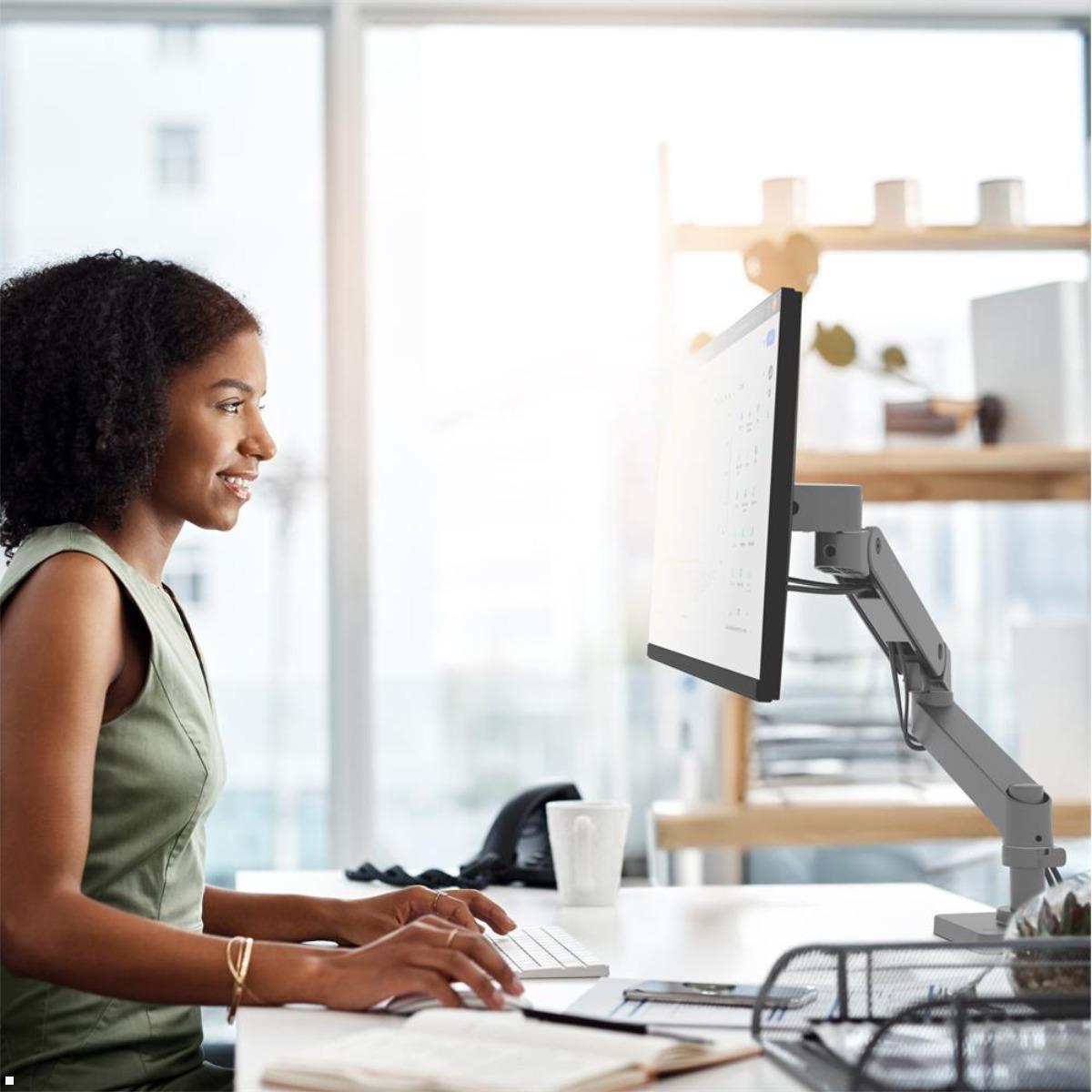 Ergotron LX Pro Monitorhalterung mit Durchschraubbefestigung (45-708-293), grau, Beispiel