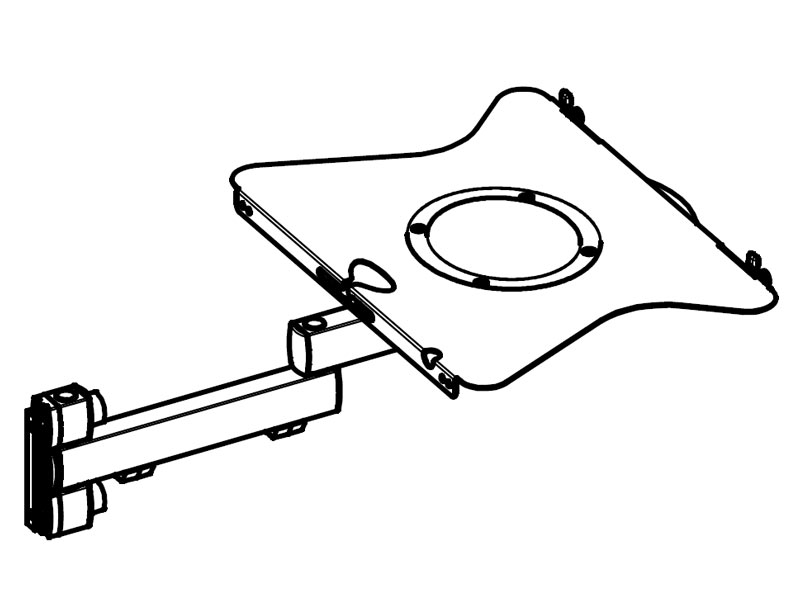 Novus TSS Notebookhalter PM für Aluprofil (966+0119+010) Zeichnung