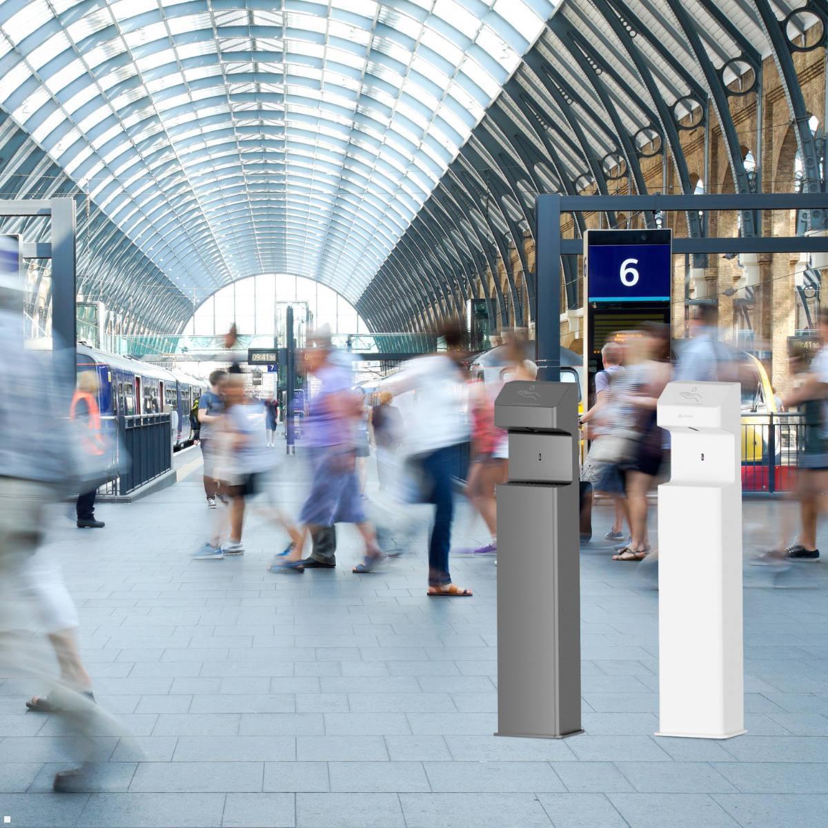 Edbak ProClean 1 Desinfektionsspender mit Sensor Ständer, grau, Bahnhof