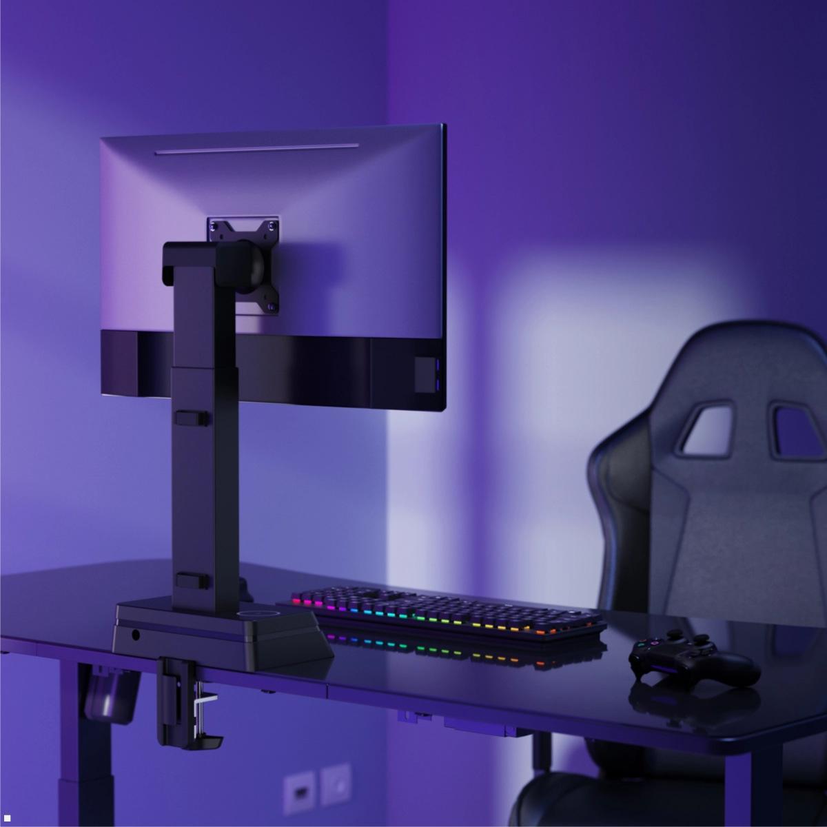 MonLines MTH020B Monitor Tischhalterung elektrisch 17 - 32 Zoll, schwarz, Gaming Zimmer