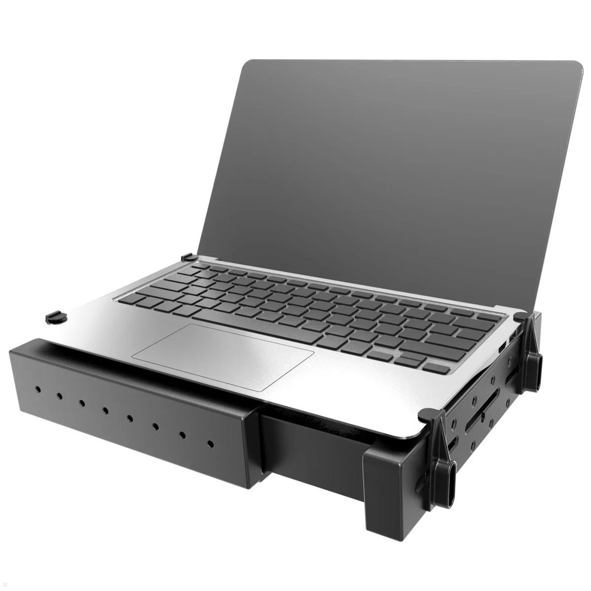 RAM Mounts Laptop-Halterung Tough-Tray mit flachen Seitenarmen Universal für 10-16 Zoll - AMPS-Lochmuster, mit Laptop