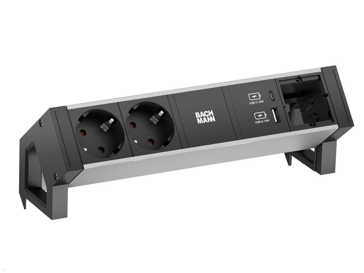 Bachmann DESK 2, 2x Steckdose, 1 USB-C /-A Charger, 1 CM (937.304) Bachmann DESK 2, 2x Steckdose, 1 USB-C /-A Charger, 1 CM (937.304)