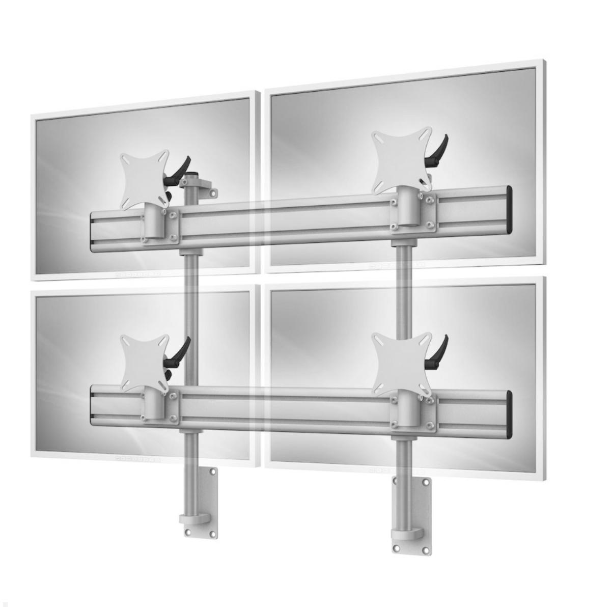 Monlines MWH206G 2+2 Monitor Wandhalterung für 4 Monitore, grau Monlines MWH206G 2+2 Monitor Wandhalterung für 4 Monitore, grau