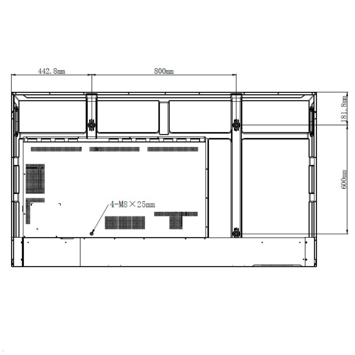 Clevertouch CL Pro Serie Commercial Display 75” (12975CLPRO), Maße Clevertouch CL Pro Serie Commercial Display 75” (12975CLPRO), Maße