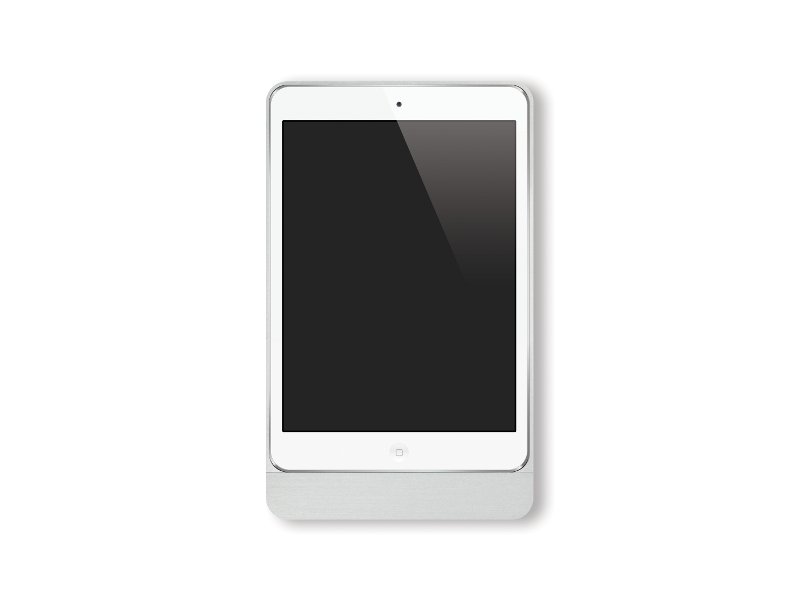 Basalte iPad Wandhalterung für iPad Mini 4, rund , silber front Basalte iPad Wandhalterung für iPad Mini 4, rund , silber front