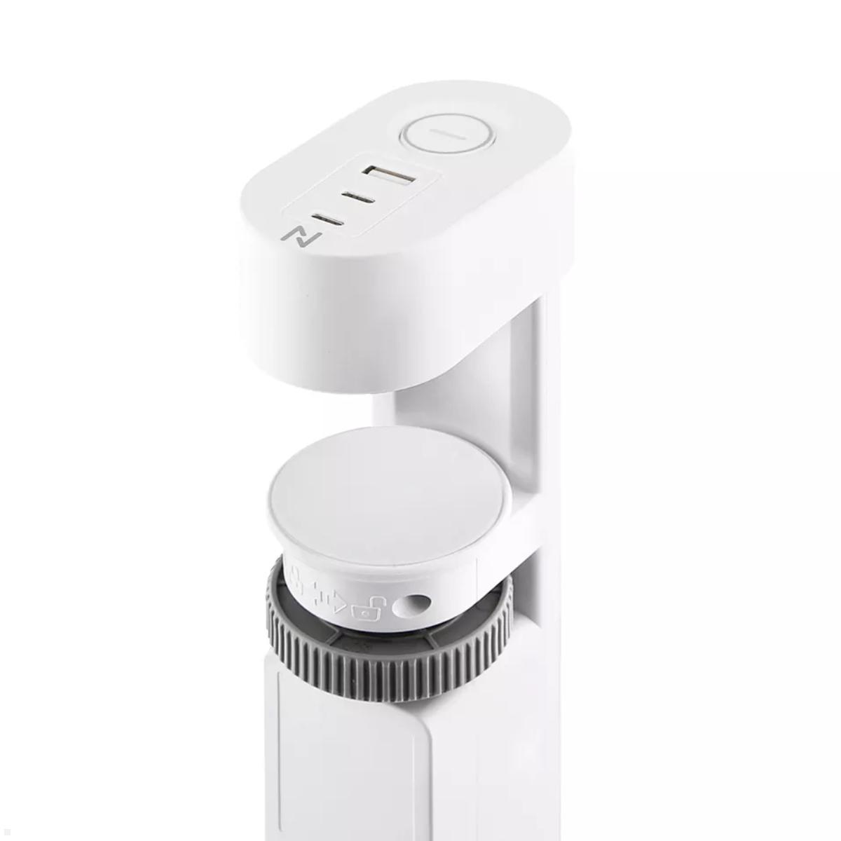 Neomounts DS22-840WH6 Tischsteckdose mit Klemme und USB A/ C, Detailansicht Klemme