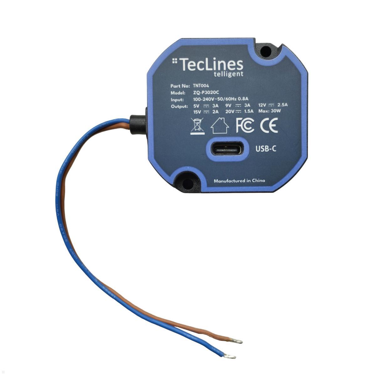 TecLines TNT004 Wandeinbau USB Tablet Unterputz Netzteil TecLines TNT004 Wandeinbau USB Tablet Unterputz Netzteil