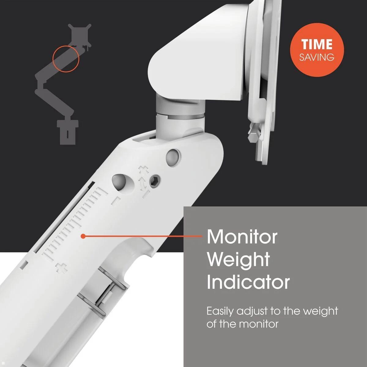 Vogels Motion Plus MOMO 4138W Monitor Tischhalterung schwenkbar, weiß, Tischklemme Monitor Schwenkhalterung