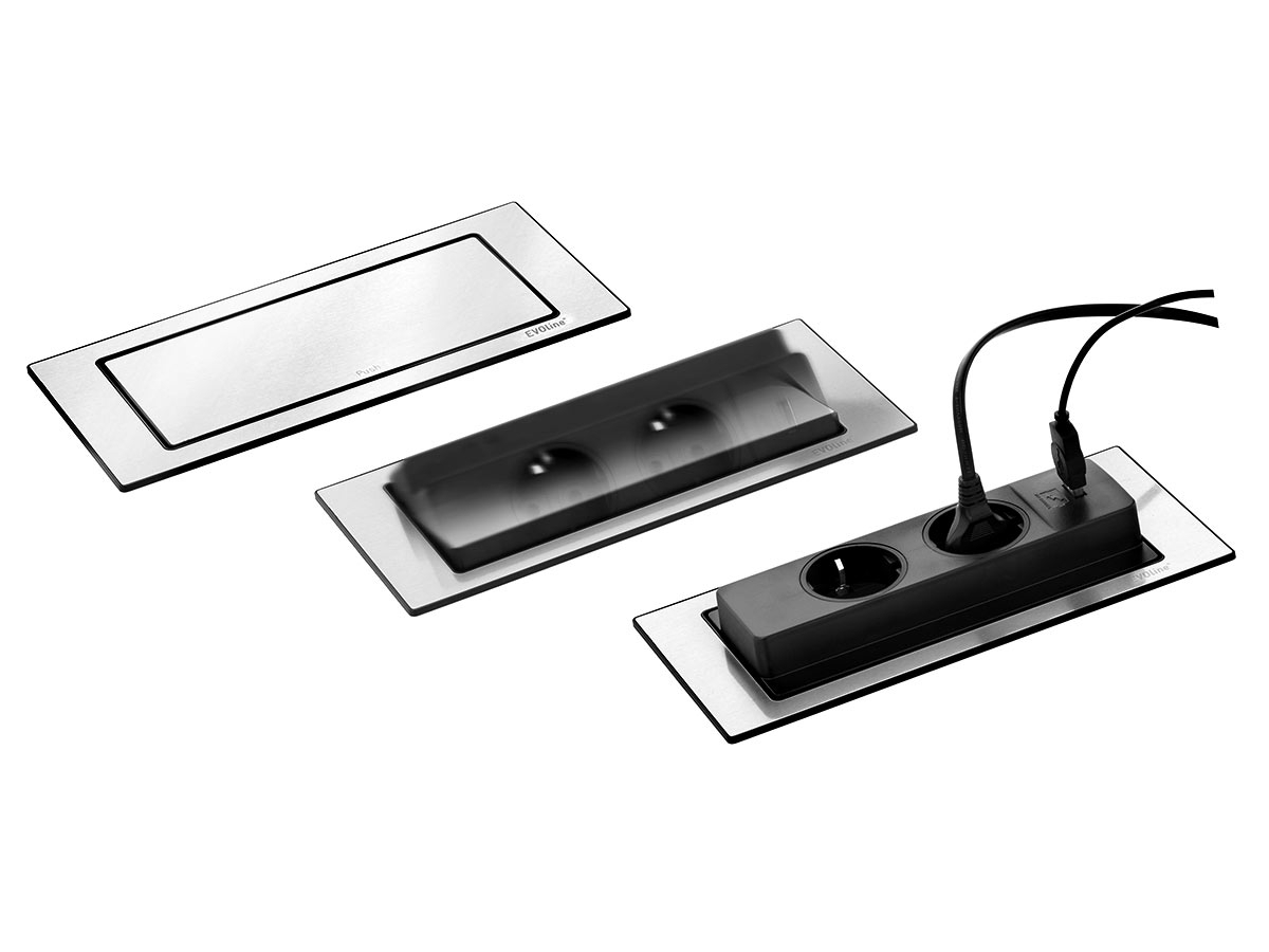 EVOLine BackFlip Cuisine 2x Steckdose, 1x USB Charger Drehbar EVOLine BackFlip Cuisine 2x Steckdose, 1x USB Charger Drehbar