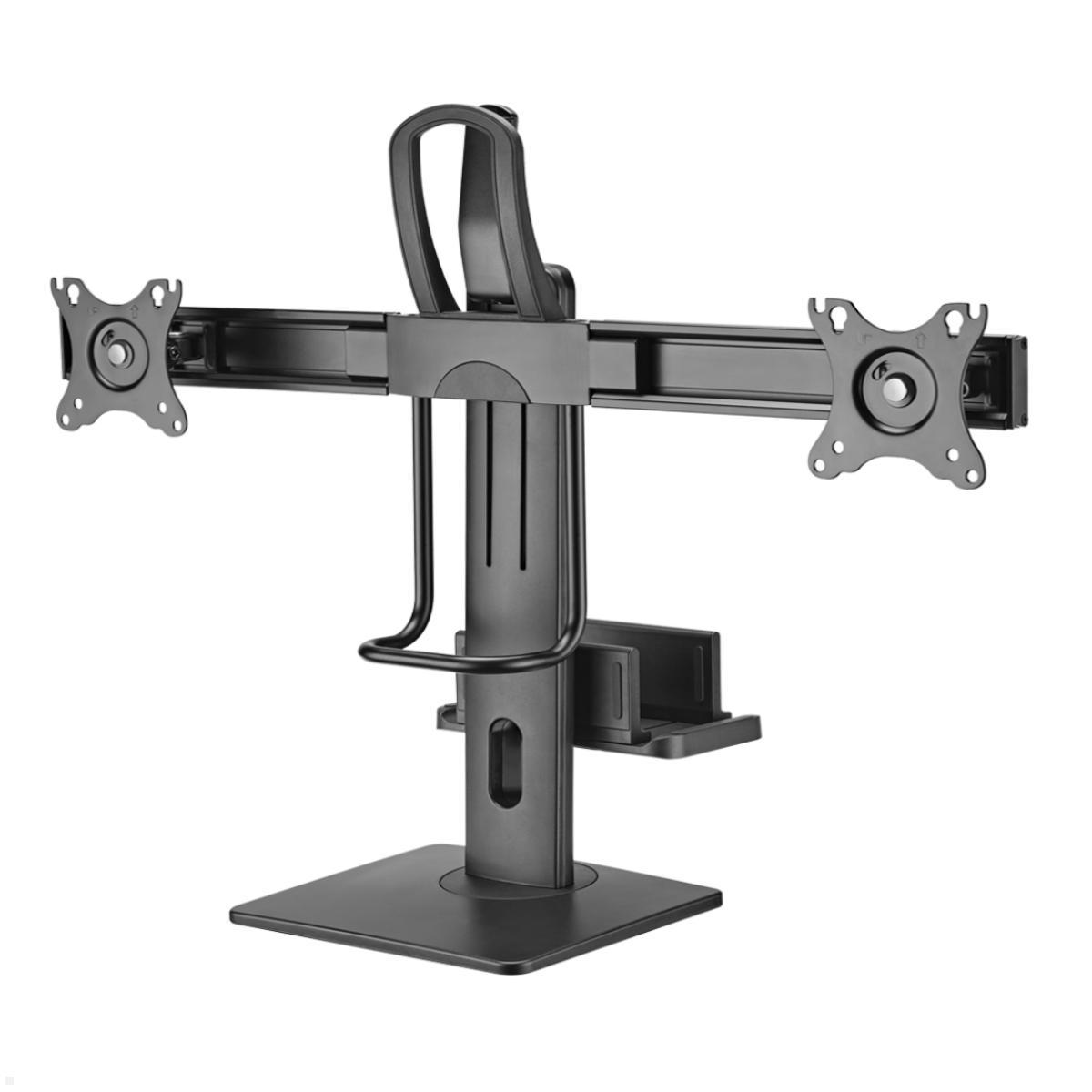 MonLines MTS002B Tisch Monitorständer für 2 Monitore mit PC Halterung MonLines MTS002B Tisch Monitorständer für 2 Monitore mit PC Halterung