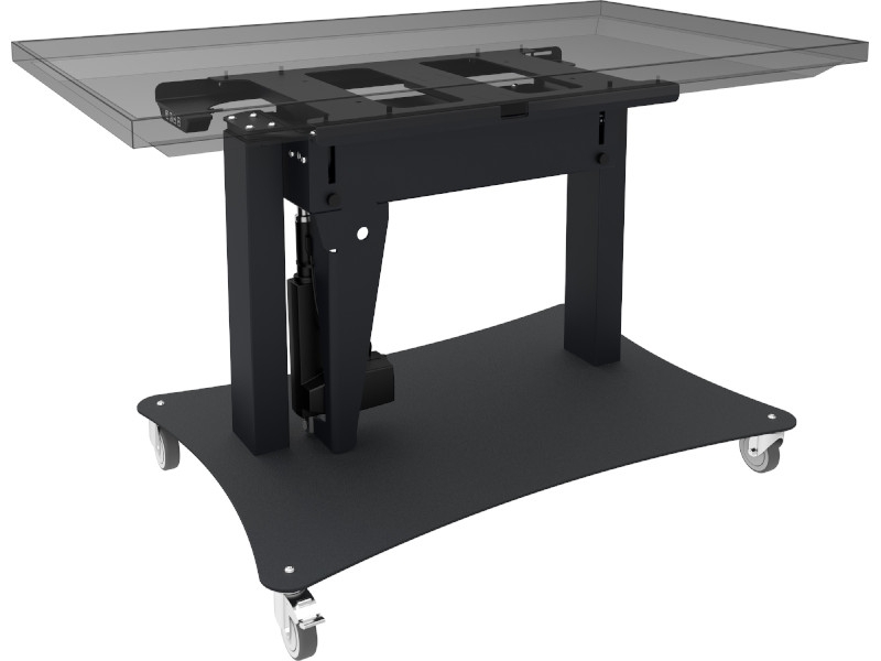SmartMetals Tip & Touch Mobiler Touchscreen Trolley horizontal bis 75 Zoll Montagebeispiel Monitor