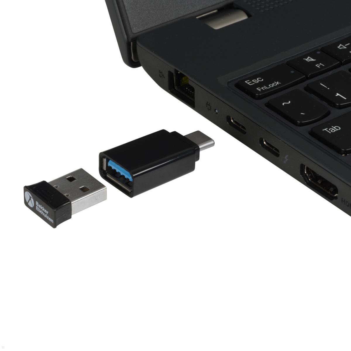 BakkerElkhuizen Vertical Mouse PRF Mouse wireless, Adapter USB-A zu USB-C