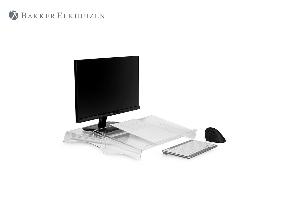 BakkerElkhuizen Q-Riser Monitor Erhöhung bis 15 kg, klares Acryl Anwendungsbeispiel BakkerElkhuizen Q-Riser Monitor Erhöhung bis 15 kg, klares Acryl Anwendungsbeispiel