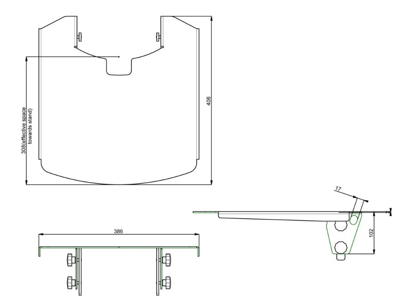 SmartMetals Laptop Halterung 386x308mm, grau Maße