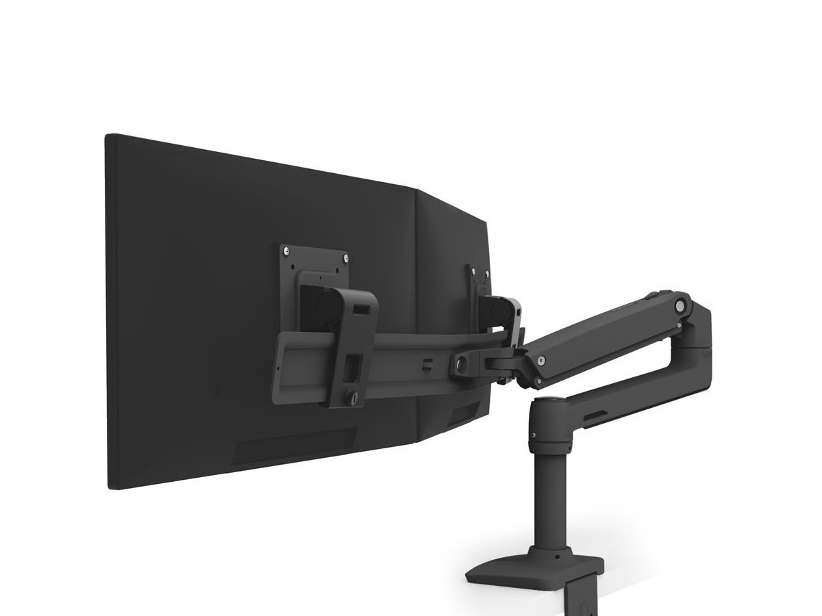 Ergotron LX Dual Tisch Monitorhalterung für USM Tisch, schwarz (46-490-225) Rückansicht Ergotron LX Dual Tisch Monitorhalterung für USM Tisch, schwarz (46-490-225) Rückansicht