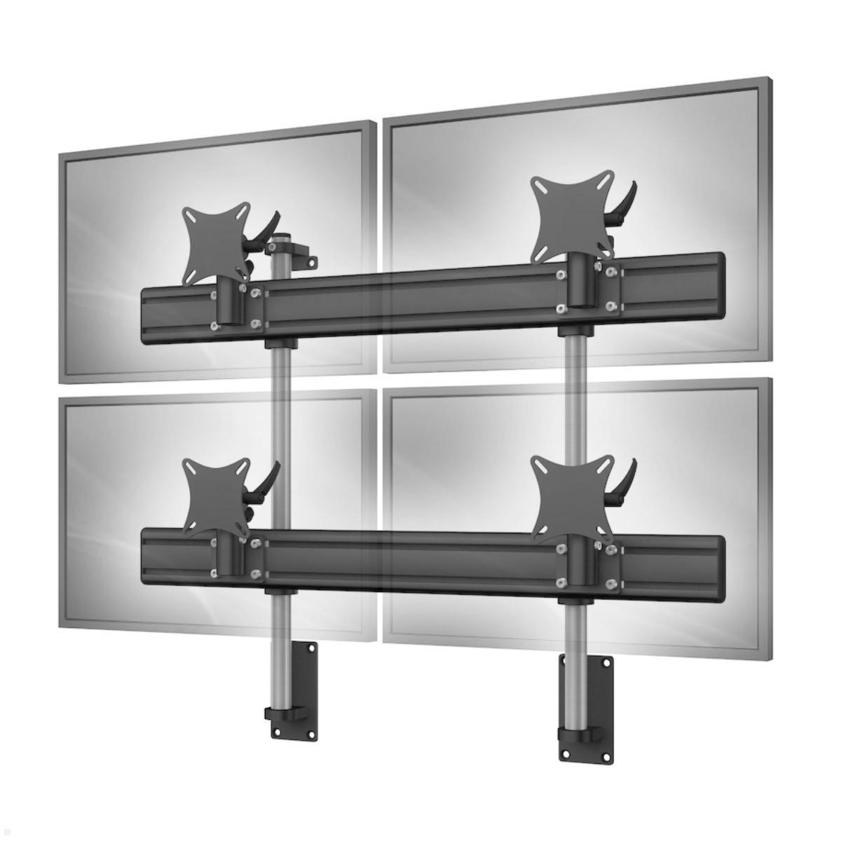 Monlines MWH206B 2+2 Monitor Wandhalterung für 4 Monitore, schwarz Monlines MWH206B 2+2 Monitor Wandhalterung für 4 Monitore, schwarz