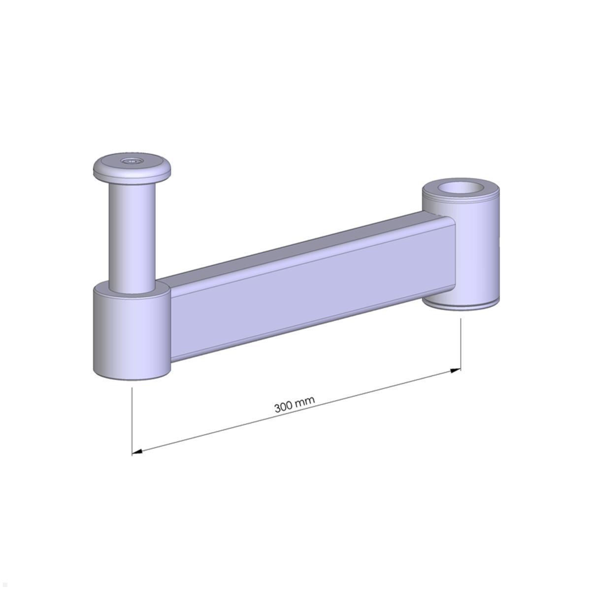 MonLines TFT-Lift Zubehör MEZ002B Monitorarm Verlängerung 300 mm, schwarz technische Zeichnung