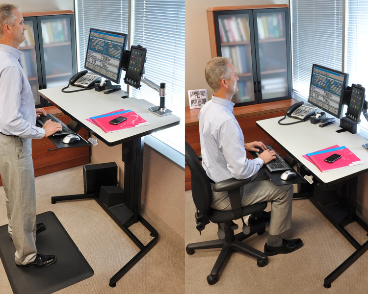 Ergotron 24-219-200 WorkFit-D Steh-Sitz-Arbeitsplatz Büro