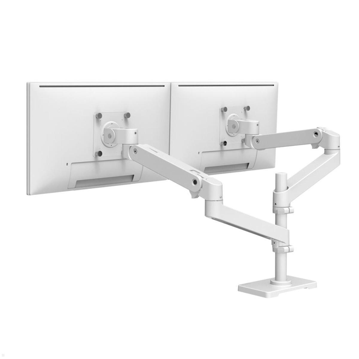 Ergotron LX Pro Dual Monitor Tischhalterung mit hoher Säule (45-690-290), weiß, Bildschirme nebeneinander