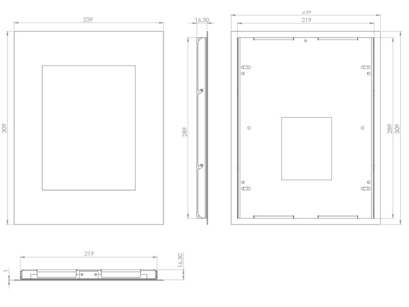TabLines TWE034O Tablet Wandeinbau für Apple iPad 5 (2017), Eiche Maße TabLines TWE034O Tablet Wandeinbau für Apple iPad 5 (2017), Eiche Maße