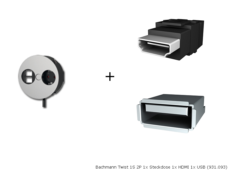 Bachmann Twist 1S 2P 1x Schuko 1x HDMI 1x USB 931.093 Bachmann Twist 1S 2P 1x Schuko 1x HDMI 1x USB 931.093