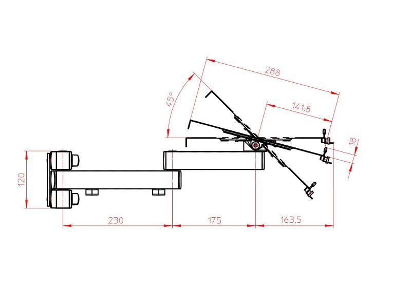 Novus TSS Wandhalterung 890 mit Notebookhalter (966+2119+000) Schwenkbereich