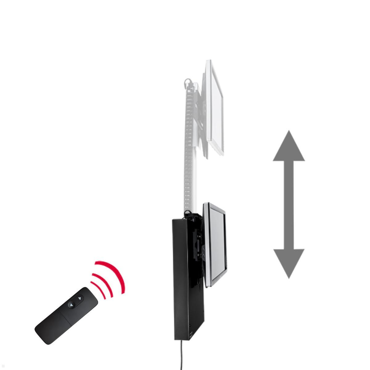 MonLines MLE675B TV Lift  Wandhalterung elektrisch mit Einhausung, 675mm, schwarz ausfahrbar mit Fernbedienung