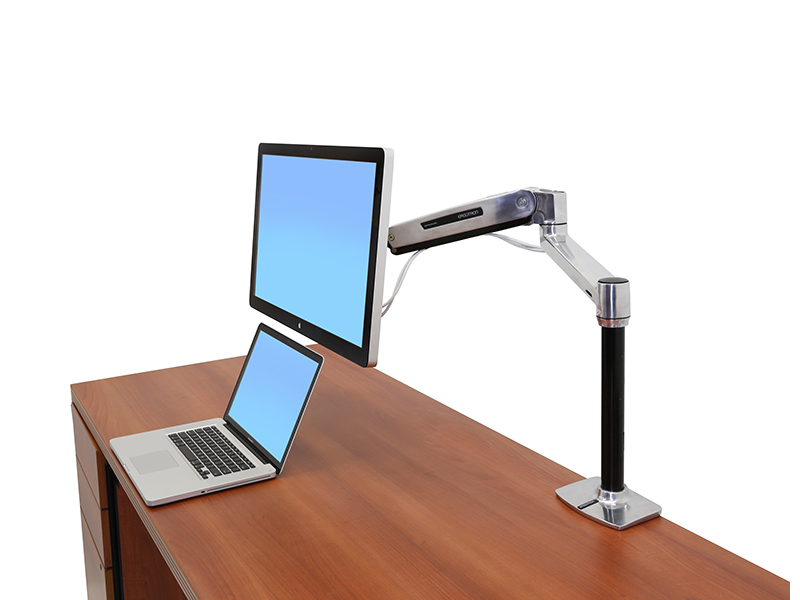 Ergotron LX HD Sitz-Steh Tischhalterung mit Monitorarm (45-384-026)